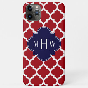 Cranberry WhMoroccan #5 Navy Blue Name Monogram Case-Mate iPhone Case