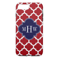 Cranberry WhMoroccan #5 Navy Blue Name Monogram