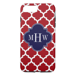 Cranberry WhMoroccan #5 Navy Blue Name Monogram Case-Mate iPhone Case