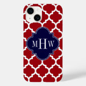 Cranberry WhMoroccan #5 Navy Blue Name Monogram Case-Mate iPhone Case (Achterkant)