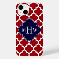 Cranberry WhMoroccan #5 Navy Blue Name Monogram