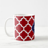 Cranberry WhMoroccan #5 Navy Blue Name Monogram Koffiemok (Links)