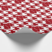 Cranberry Whoundstooth Cran Quatrefoil Monogram Cadeaupapier (Hoek)