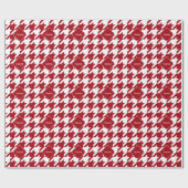 Cranberry Whoundstooth Cran Quatrefoil Monogram Cadeaupapier (Vlak)