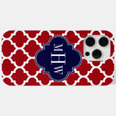 Cranberry Wht Marokkaans #5 Navy Blauwe Naam Monog Case-Mate iPhone Case (Achterkant (horizontaal))