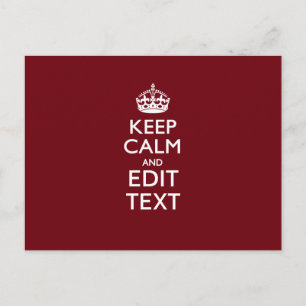 Cranberry Wine Burgundy Decor Keep Calm Jouw tekst Briefkaart