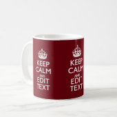 Cranberry Wine Burgundy Decor Keep Calm Jouw tekst Koffiemok (Voorkant links)
