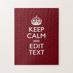 Cranberry Wine Burgundy Decor Keep Calm Jouw tekst Legpuzzel