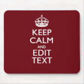 Cranberry Wine Burgundy Decor Keep Calm Jouw tekst Muismat (Voorkant)