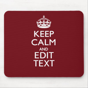 Cranberry Wine Burgundy Decor Keep Calm Jouw tekst Muismat