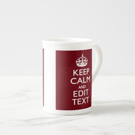 Cranberry Wine Burgundy Decor Keep Calm Jouw tekst Porselein Kop (Voorkant rechts)