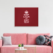 Cranberry Wine Burgundy Keep Calm have Jouw tekst Canvas Afdruk (Insitu (Woonkamer))