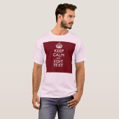 Cranberry Wine Burgundy Keep Calm have Jouw tekst T-shirt (Voorkant volledig)