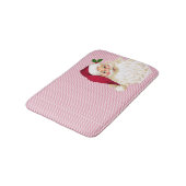 Cranberry Witte Streep Kerstman Badmat (Gekanteld)