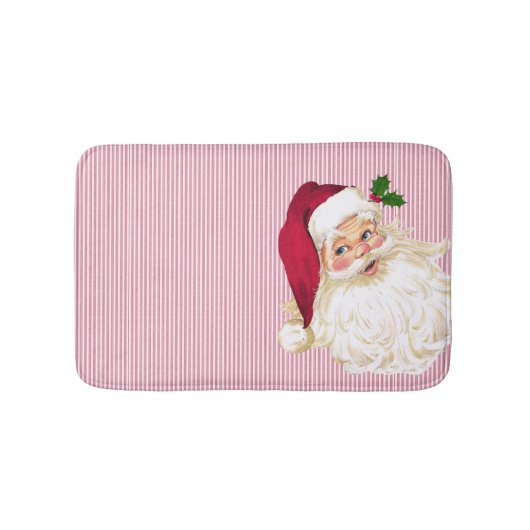 Cranberry Witte Streep Kerstman Badmat (Voorkant)