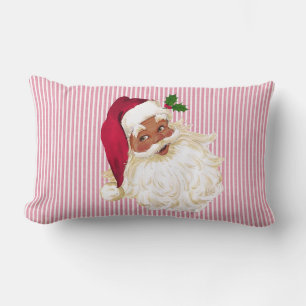 Cranberry Zwarte Kerstman Rood & Wit Streep Kussen