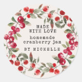 Cranberrykrans Watercolor Jam Label Inblikken (Voorkant)