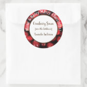 Cranberrysaus Kerstmis Rond Productlabel Ronde Sticker (Tas)