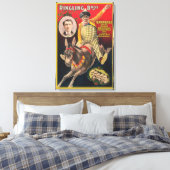 Crandall de clown optreden met zijn muilezel canvas afdruk (Insitu (Slaapkamer))