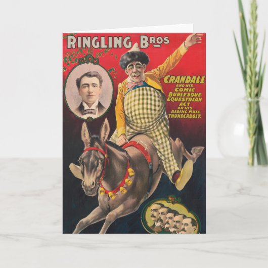 Crandall de clown optreden met zijn muilezel kaart (Voorkant)
