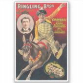 Crandall de clown optreden met zijn muilezel sticker (Voorkant)