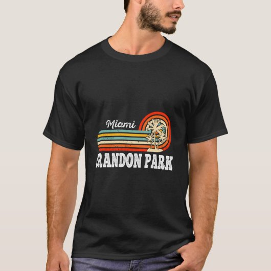 Crandon Park Miami Palmboom Strand T-shirt (Voorkant)