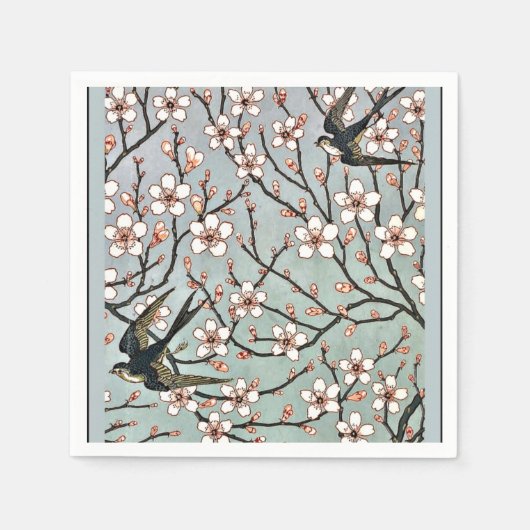 Crane - Almond Blossom en Swallows Servet (Voorkant)