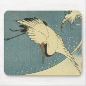 Crane and Wave, Hiroshige Mousepad Muismat (Voorkant)