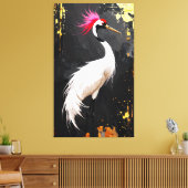 Crane Art  - Contemporary Asian‑Inspired Design Canvas Afdruk (Insitu (Woonkamer))