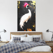Crane Art  - Contemporary Asian‑Inspired Design Canvas Afdruk (Insitu (Slaapkamer))