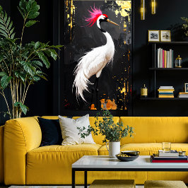 Crane Art  - Contemporary Asian‑Inspired Design Foto Afdruk