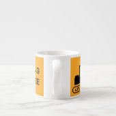 Crane Backhoe, Yellow Black, Worker  Espresso Kop (Achterkant)