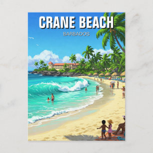 Crane Beach Barbados Reizen Briefkaart