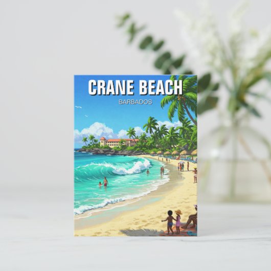 Crane Beach Barbados Reizen Briefkaart (Staand voorkant)