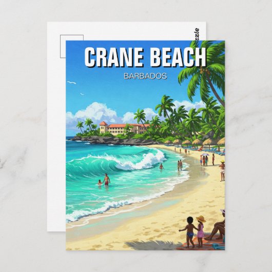 Crane Beach Barbados Reizen Briefkaart (Voorkant / Achterkant)