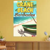 Crane Beach Barbados vakantieposter Canvas Afdruk (Insitu (Woonkamer))