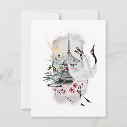 Crane Bird Japanese Artwork (Voorkant)