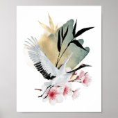 Crane Bird Japanese Artwork Poster (Voorkant)