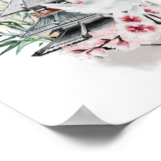 Crane Bird Japanese Artwork Poster (Hoek)