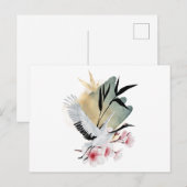 Crane Bird Japanese Artwork Uitnodiging Briefkaart (Voorkant / Achterkant)