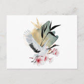 Crane Bird Japanese Artwork Uitnodiging Briefkaart (Voorkant)