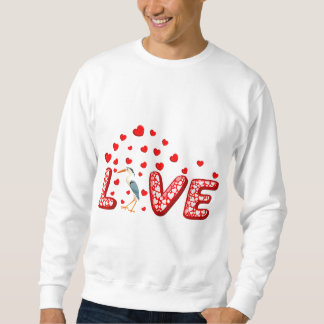 Crane Bird Lover Funny Hearts Love Crane Valentijn Trui