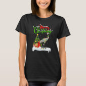 Crane Bird  Xmas Decorations Santa Crane Christmas T-shirt (Voorkant)