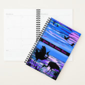 Crane Birds Sunset Lake Planner met aangepaste tek (Display)