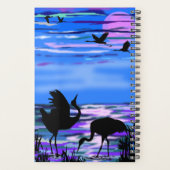 Crane Birds Sunset Lake Planner met aangepaste tek (Achterkant)