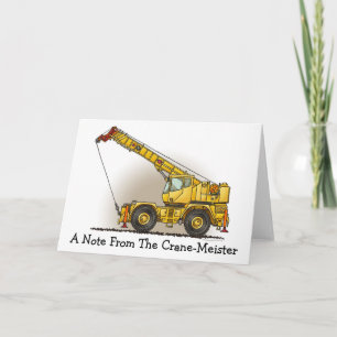 Crane Construction Equipment Note Card Kaart