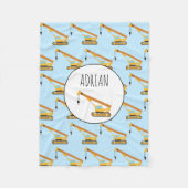 Crane Construction Truck — Aangepaste naam Fleece Deken (Voorkant)