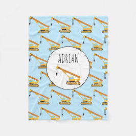 Crane Construction Truck — Aangepaste naam Fleece Deken