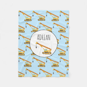 Crane Construction Truck — Aangepaste naam Fleece Deken