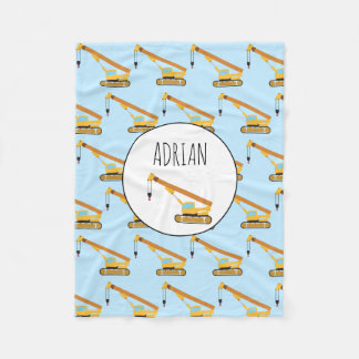 Crane Construction Truck — Aangepaste naam Fleece Deken